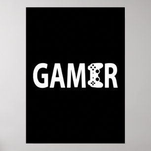 Affiche Gamer, Contrôleur de jeu vidéo - Humour de jeu de