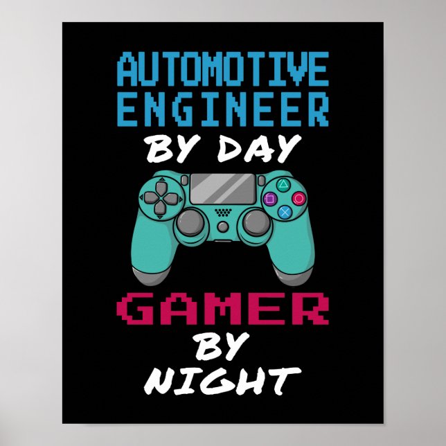 Affiche Gamer de mécanicien automobile (Devant)