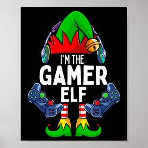 Affiche Gamer Elf appariement familial de Noël