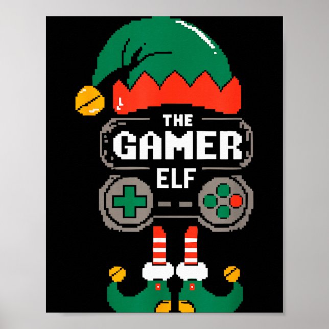 Affiche Gamer Elf Matching Family Group Christmas Party Py (Devant)