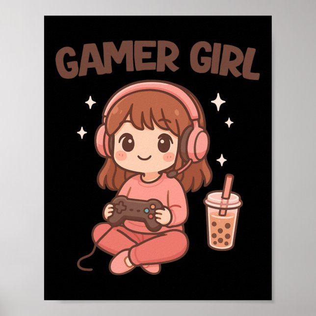 Affiche Gamer fille (Devant)