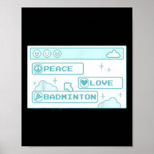 Affiche Gamer Geek Ordinateur Pc Cool Nerd Peace Love Badm