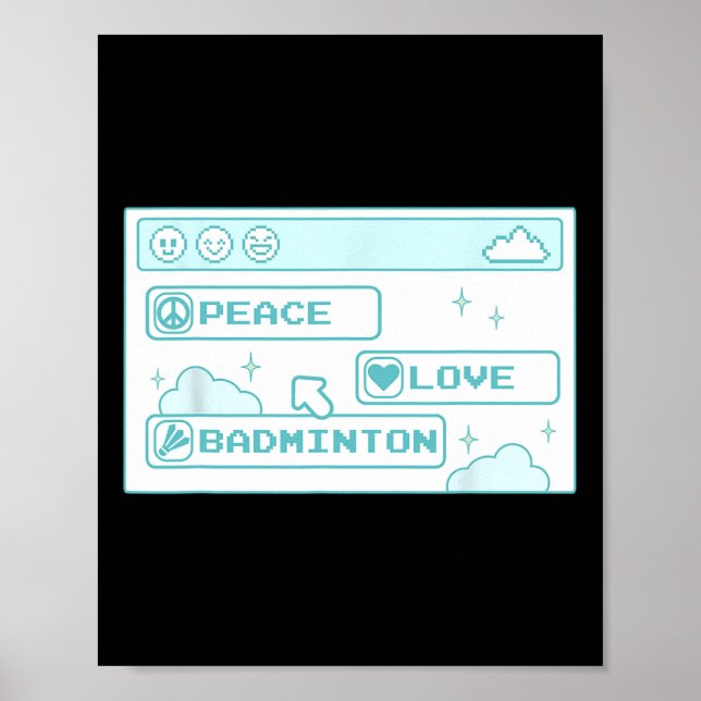 Affiche Gamer Geek Ordinateur Pc Cool Nerd Peace Love Badm (Devant)