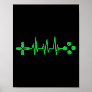 Affiche Gamer Geeks Heartbeat Gaming