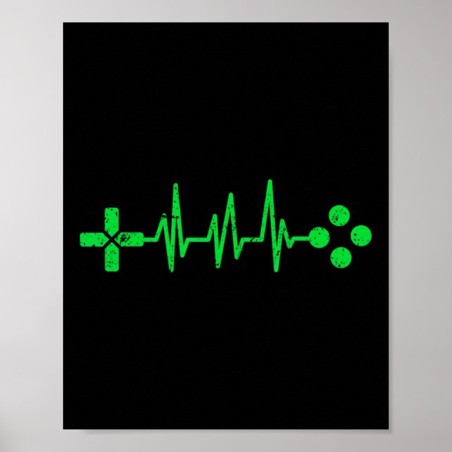 Affiche Gamer Geeks Heartbeat Gaming  (Devant)