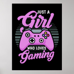 Affiche Gamer Gift Juste Une Fille Qui Aime Jouer