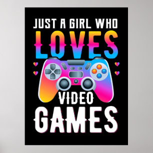 Affiche Gamer Gift Juste Une Fille Qui Aime Les Jeux Vid