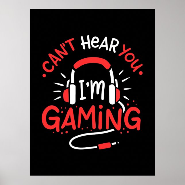 Affiche Gamer Gift | Ne Peut Pas Ici Vous Je Joue (Devant)
