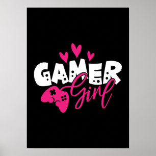 Affiche Gamer Girl - Joueur vidéo, Jeu, Jeu vidéo, Jeu