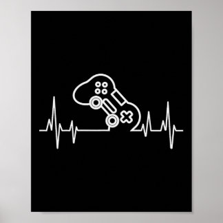 Affiche Gamer Heartbeat Jeux Vidéos Garçons Ados Garçons E