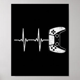 Affiche Gamer Heartbeat Jeux Vidéos Jeu Garçons Ados Homme