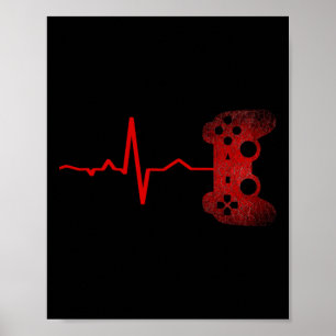 Affiche Gamer Heartbeat Jeux Vidéos Jeu Garçons Ados Homme