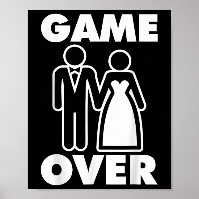 Affiche Gamer sur mariée Groom Drôle Mariage (Devant)