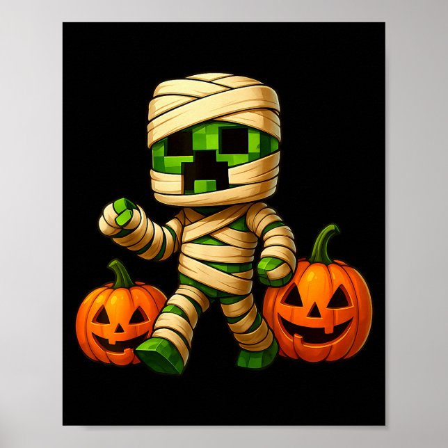Affiche Gamer Xel Pumpkin Mummy Men Kids Boy Halloween Fun (Devant)