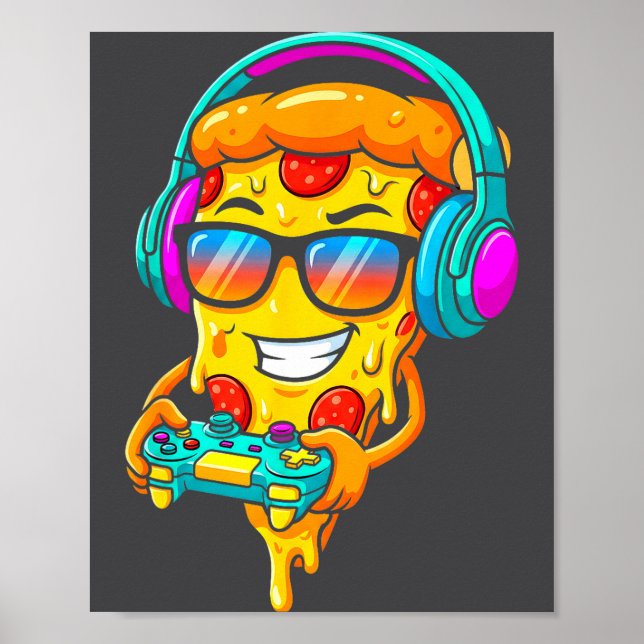 Affiche Gamer Zza Slice Video Gaming Boy Enthusiast Gamer  (Devant)