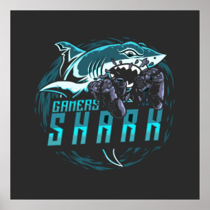 Affiche Gamers Shark Jeux