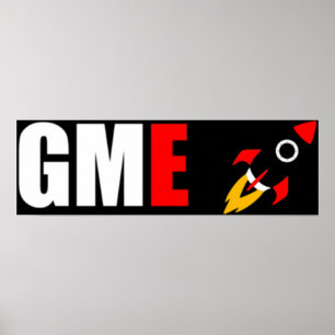 Affiche Gamestop GME À La Lune Rocket Emoji