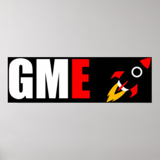 Affiche Gamestop GME À La Lune Rocket Emoji