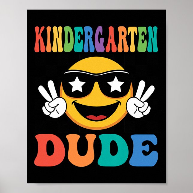 Affiche Gamin de maternelle 1er premier jour d'école garço (Devant)