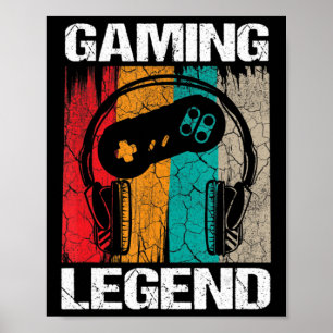 Affiche Gaming Legend Gamer Video Games Vintage Gifts Boys