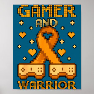 Affiche Gammeur et guerrier pour la sensibilisation au can