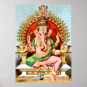 Affiche Ganapathi by Ravi Varma. Ganesha