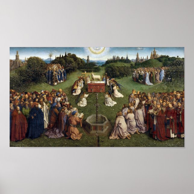 Affiche Gand Altarpiece (détail), Van Eyck Brothers (Devant)