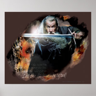 Affiche Gandalf Avec Épée Au Combat