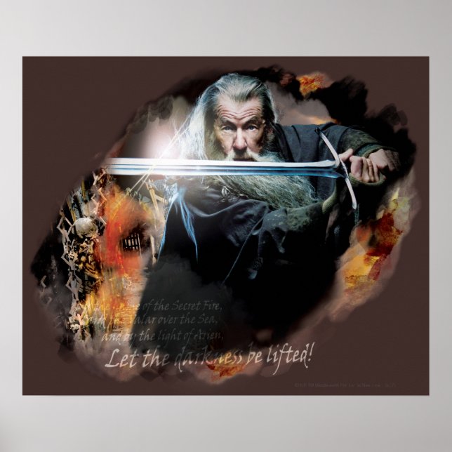 Affiche Gandalf Avec Épée Au Combat (Devant)