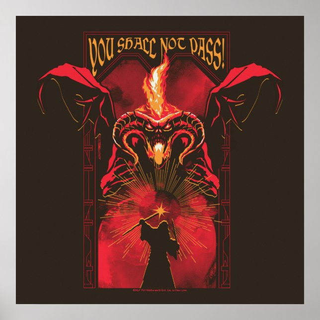 Affiche GANDALF™ Vs Balrog "You Shall Not Pass" Graphic (Devant)
