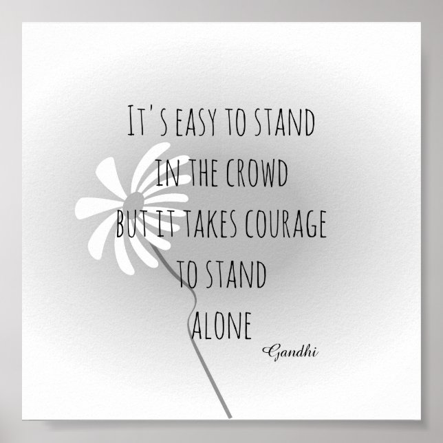 Affiche Gandhi citation gris et blanc (Devant)