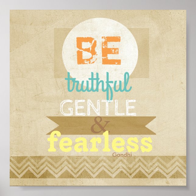 Affiche Gandhi citation typographie d'affiche texte inspir (Devant)