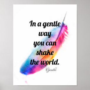 Affiche Gandhi inspiration citation aquarelle plume art
