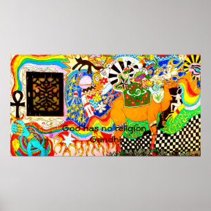 Affiche Gandhi Spiritual Quotation God Has No Religion