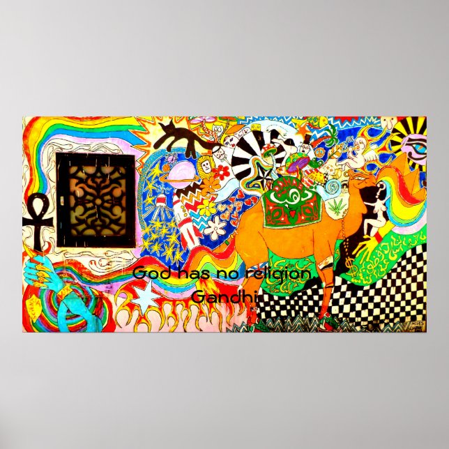 Affiche Gandhi Spiritual Quotation God Has No Religion (Devant)