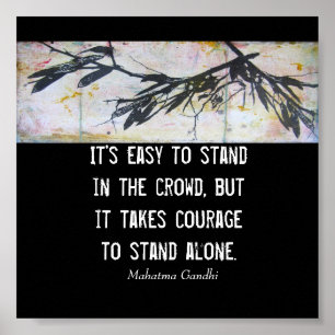 Affiche Gandhi sur le courage motivation citations art nat
