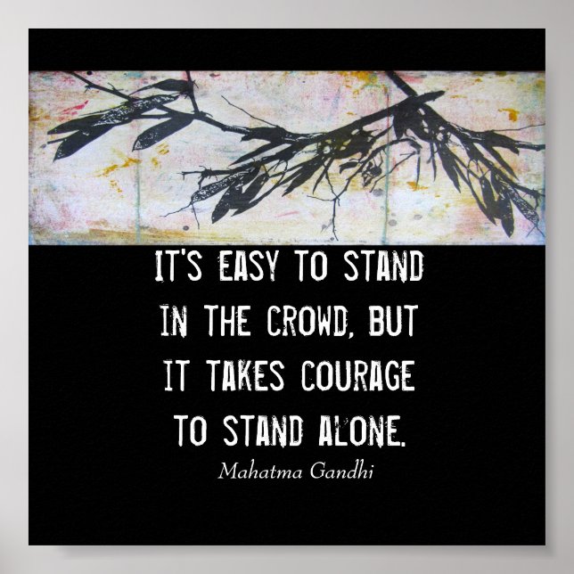Affiche Gandhi sur le courage motivation citations art nat (Devant)