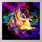Ganesha dans l'affiche du ciel spirituel