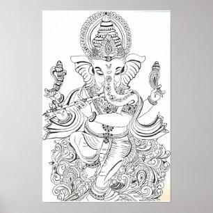 Affiche Ganesha en ligne traditionnel