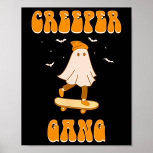 Affiche Gang des Creeper Fantôme Planche à Roulettes Drôle