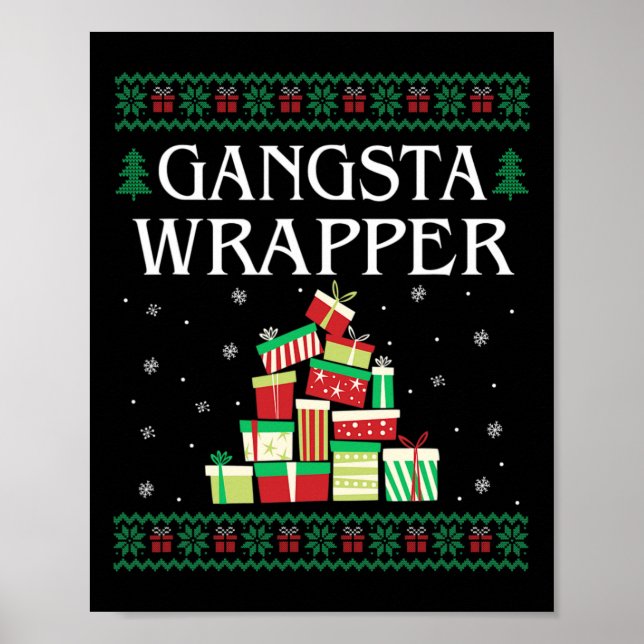 Affiche Gangsta Wrapper laide doux Noël T (Devant)