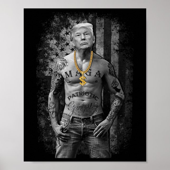 Affiche Gangster Anti Libéral Pro Trump Républicain Premiu (Devant)