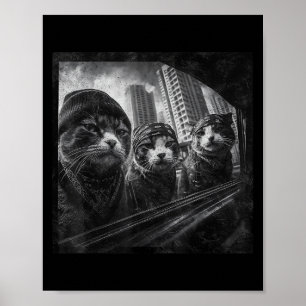 Affiche Gangster Cats Street Humour graphique amusant