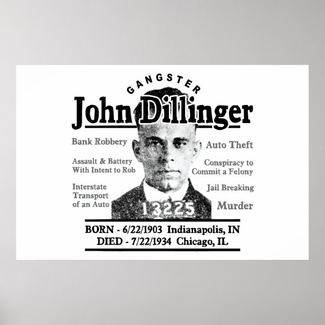 Affiche Gangster John Dillinger (Devant)