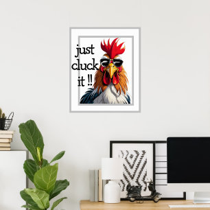 Affiche Gangster Rooster, Funny Gangsta Pun Art numérique