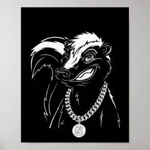 Affiche Gangster Skunk Cool – Animal Mode Streetwear Hip-h