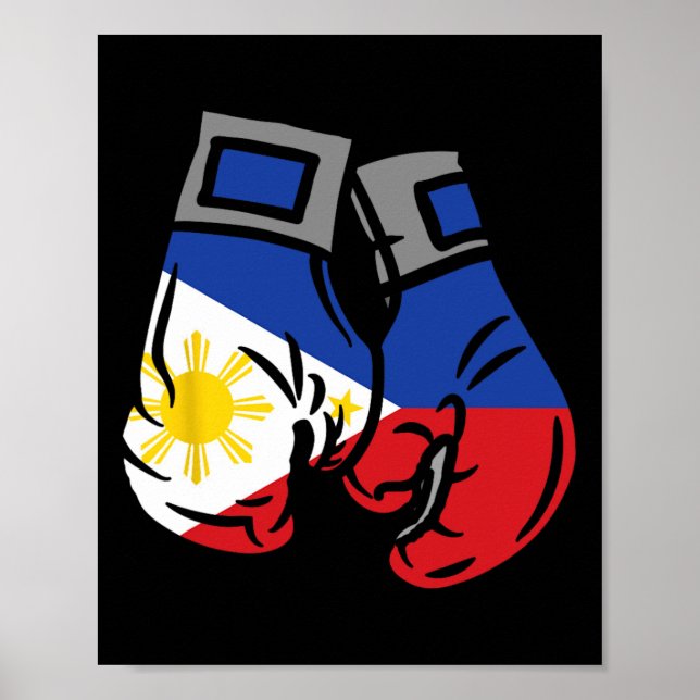 Affiche Gant De Boxe Au Drapeau Des Philippines (Devant)