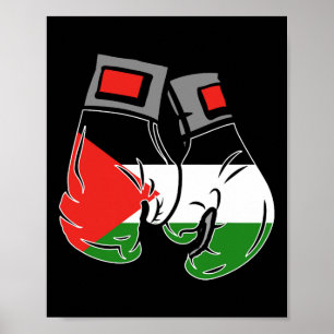 Affiche Gant De Boxe Avec Le Drapeau De Palestine