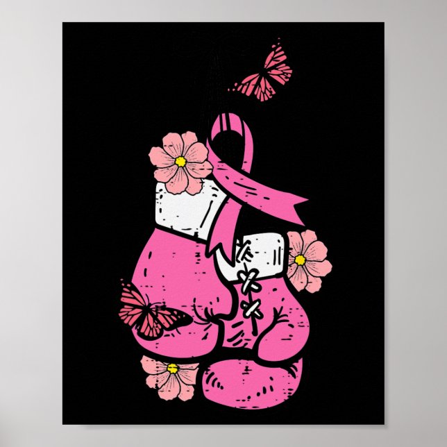 Affiche Gant en boîte pour cancer du sein Sensibilisation  (Devant)