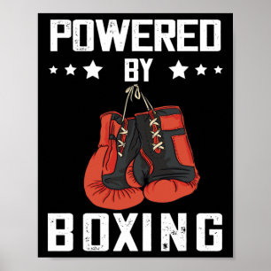 Affiche Gants De Boxe Alimentés Par Boxer Boxer Kickboxer